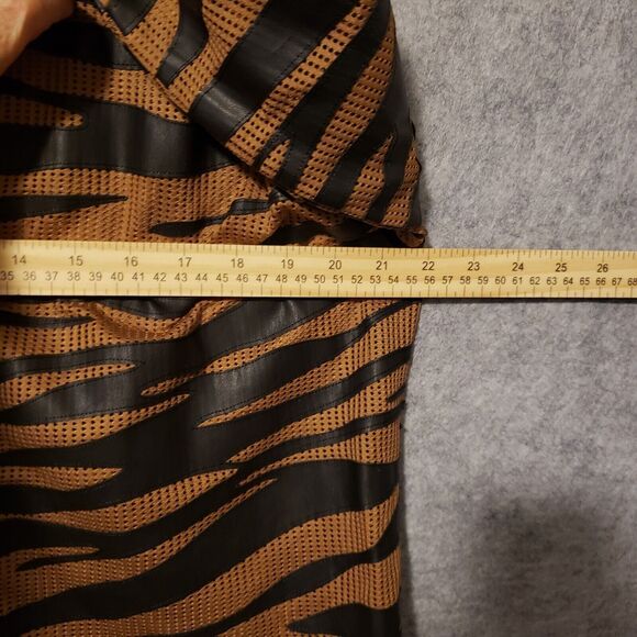CHICOS Travelers Mesh Jacket Women's XL  Faux Leather Animal Print $149.99 NWT - Picture 3 of 14